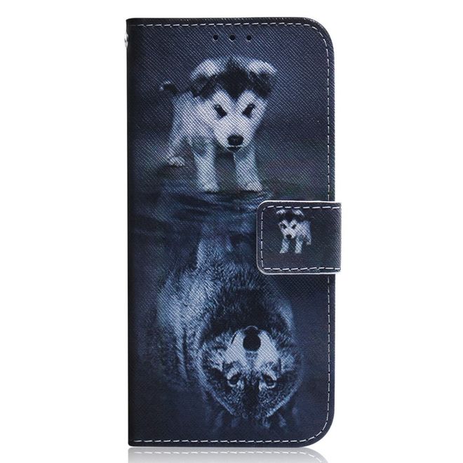 iPhone 14 Pro Handy Hülle - Leder Bookcover Image Series - Baby Wolf