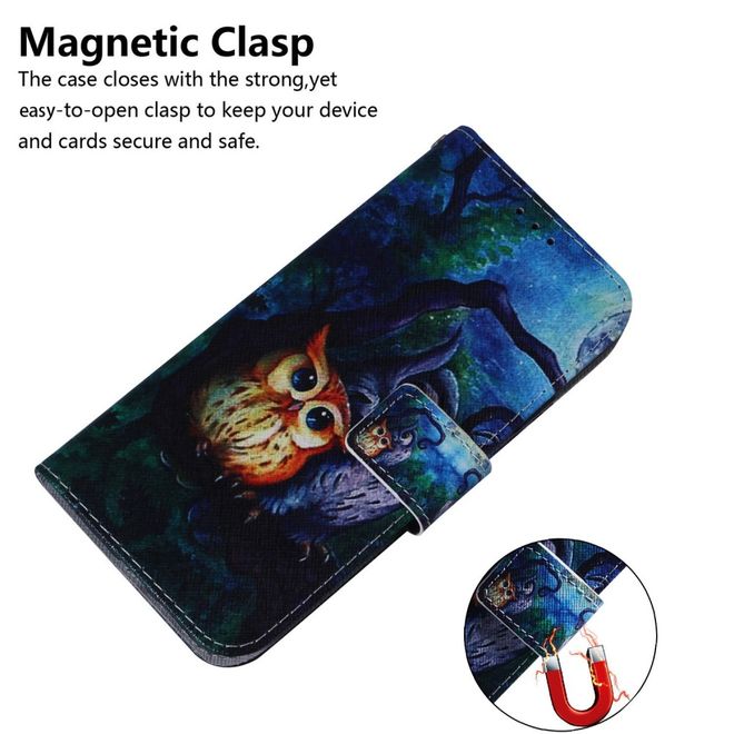 iPhone 14 Pro Max Handy Hülle - Leder Bookcover Image Series - düstere Eulen