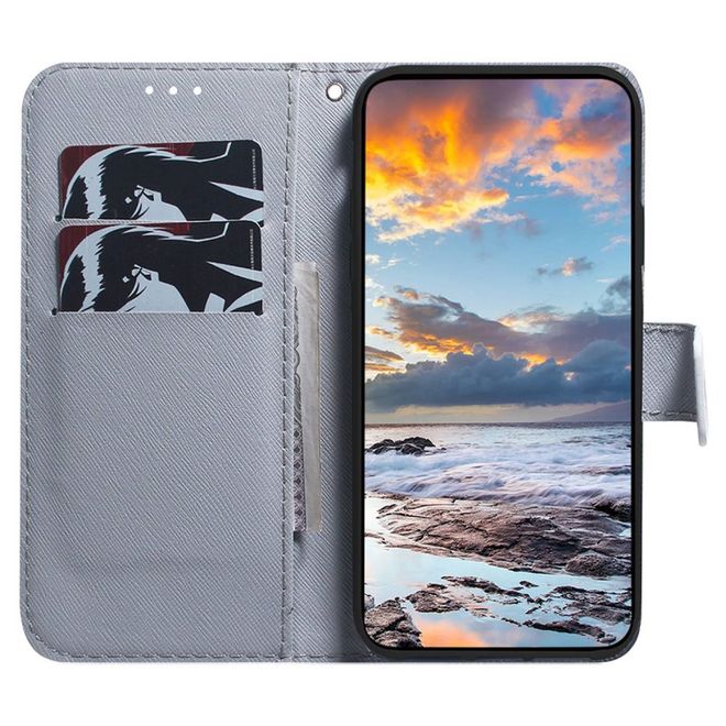 iPhone 14 Pro Max Handy Hülle - Leder Bookcover Image Series - Tiger