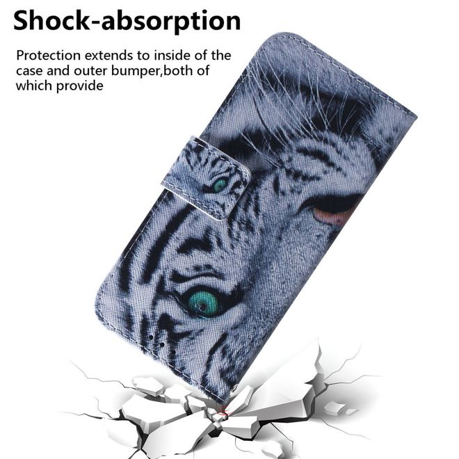 iPhone 14 Pro Max Handy Hülle - Leder Bookcover Image Series - Tiger