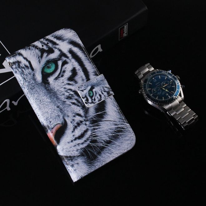 iPhone 14 Pro Max Handy Hülle - Leder Bookcover Image Series - Tiger
