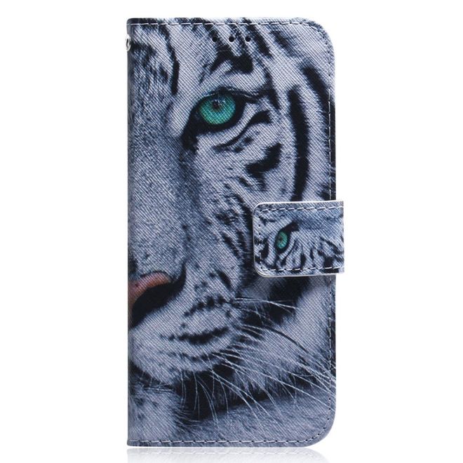 iPhone 14 Pro Max Handy Hülle - Leder Bookcover Image Series - Tiger