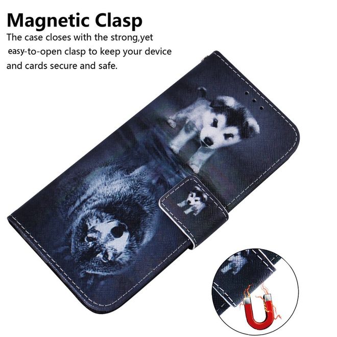iPhone 14 Pro Max Handy Hülle - Leder Bookcover Image Series - Baby Wolf