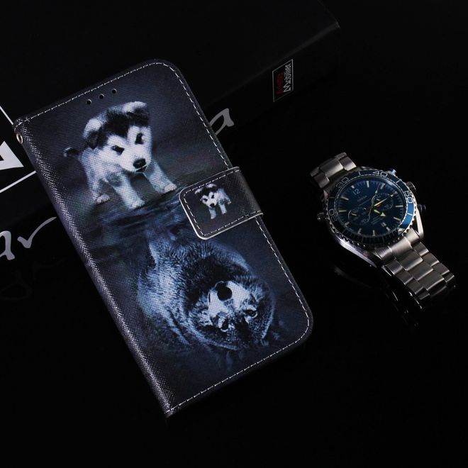 iPhone 14 Pro Max Handy Hülle - Leder Bookcover Image Series - Baby Wolf
