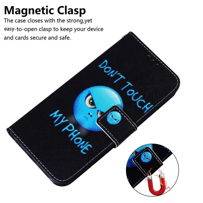 iPhone 14 Pro Max Phone Case - Leather Book Cover Image Series - Angry Smiley