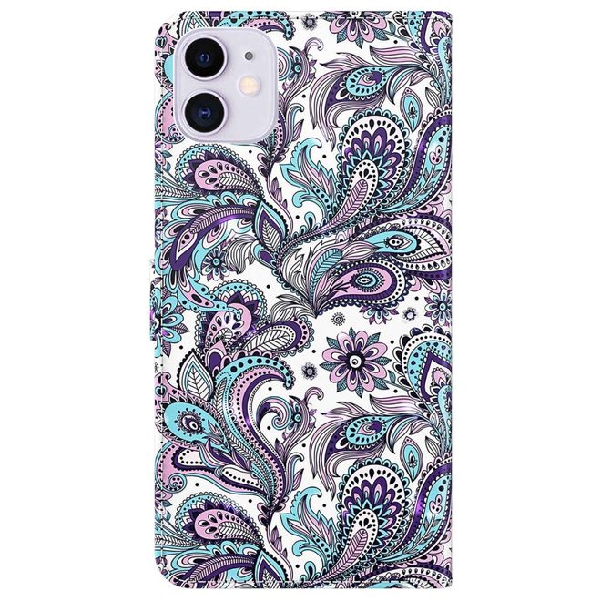 iPhone 14 Phone Case - Leather Bookcover Image Series - Purple Pattern