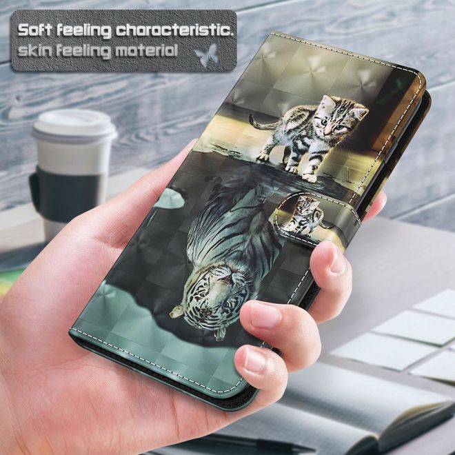 iPhone 14 Pro Max Handy Hülle - Leder Bookcover Image Series - Katze und Tiger