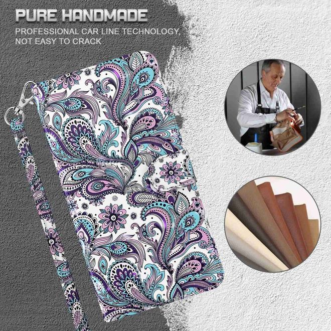 iPhone 14 Pro Max Phone Case - Leather Book Cover Image Series - Purple Pattern