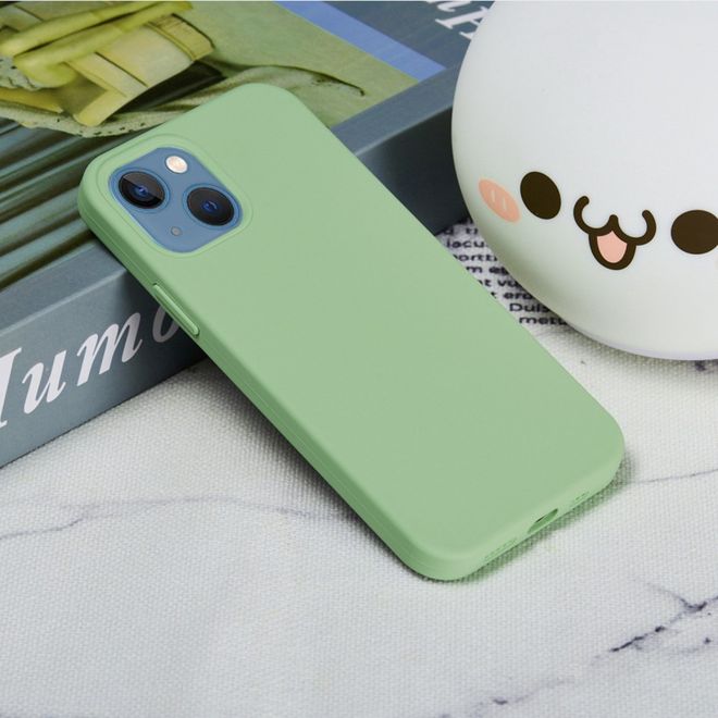 Coque pour iPhone 14 Plus - Souple - Silicone liquide - Menthe