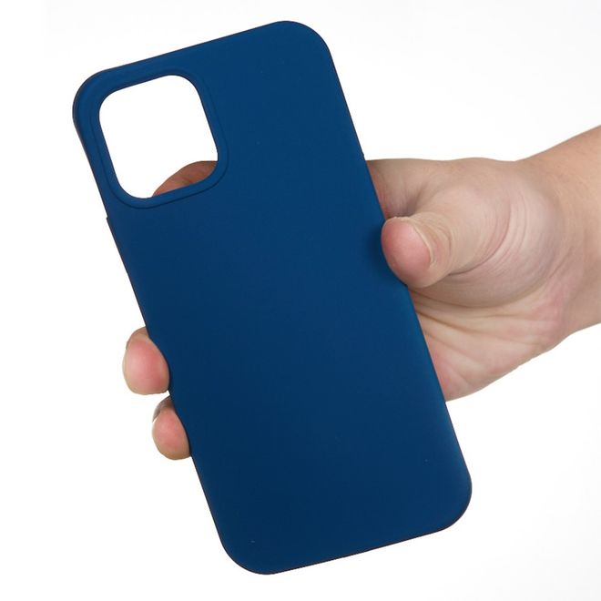 Coque pour iPhone 14 Plus - Souple - Silicone liquide - Bleu foncé
