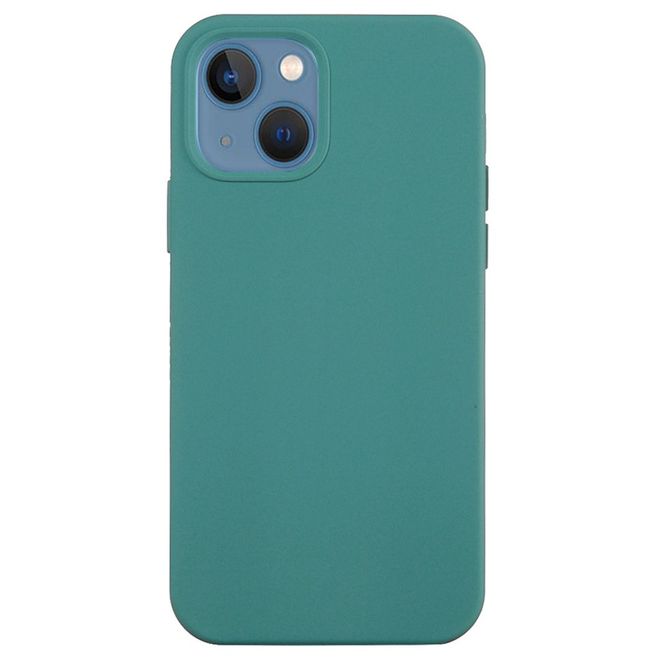 Coque pour iPhone 14 Plus - Souple - Silicone liquide - Vert foncé