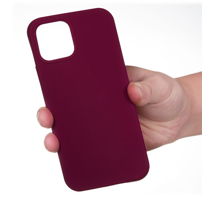 Coque pour iPhone 14 Plus - Souple - Silicone liquide - Bordeaux