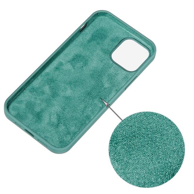 Coque pour iPhone 14 Pro Max - Souple - Silicone liquide - Vert foncé
