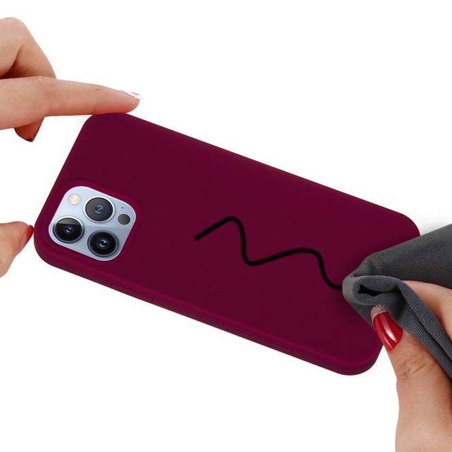 iPhone 14 Pro Max Handy Hülle - Softcase - Liquid Silicone Series - weinrot