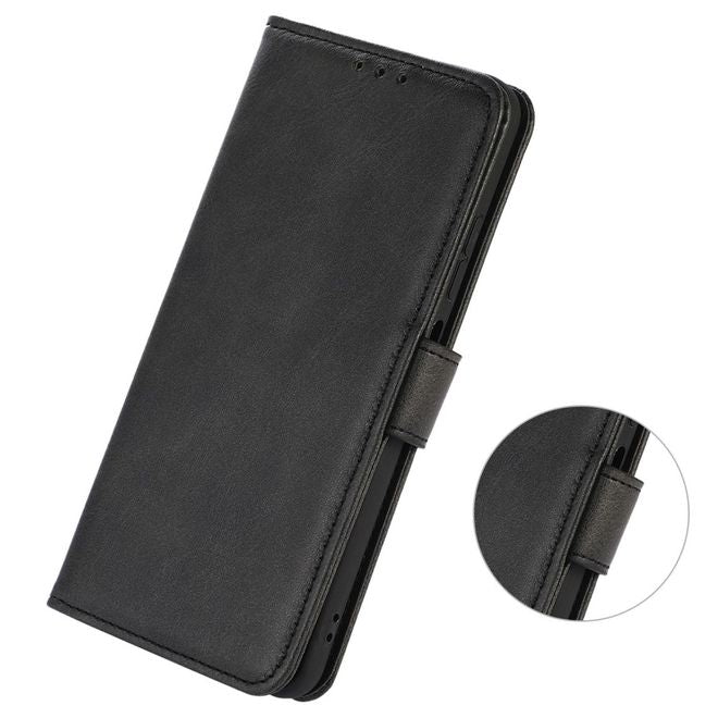 iPhone 14 Plus Phone Case - Leather Book Cover - PU Leather Stand Wallet Series - Black