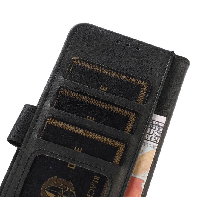 iPhone 14 Pro Max Handy Hülle - Leder Bookcover - PU Leather Stand Wallet Series - schwarz