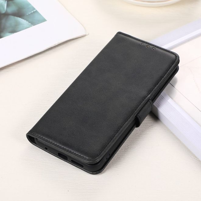 iPhone 14 Pro Max Handy Hülle - Leder Bookcover - PU Leather Stand Wallet Series - schwarz