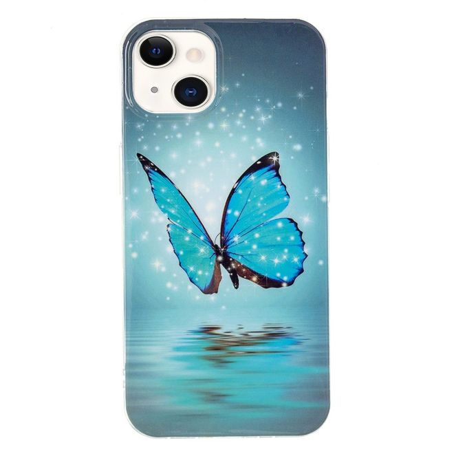 Coque pour iPhone 14 Plus - Coque lumineuse - Série Image Plastic - Papillon bleu