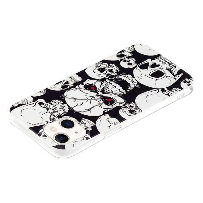 iPhone 14 Plus Handyhülle - Leuchtendes Case - Softcase Image Plastik Series - Totenkopf