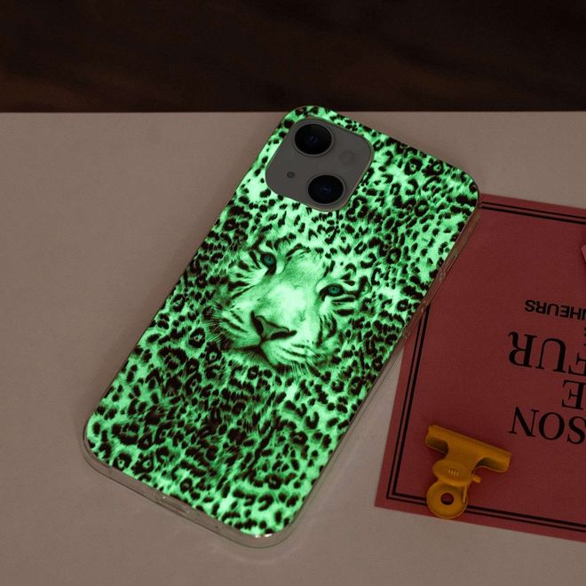 iPhone 14 Plus Phone Case - Luminous Case - Softcase Image Plastic Series - Leopard &amp; Tiger Pattern