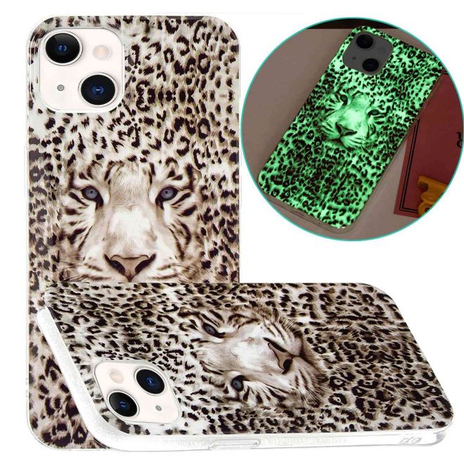 iPhone 14 Plus Phone Case - Luminous Case - Softcase Image Plastic Series - Leopard &amp; Tiger Pattern