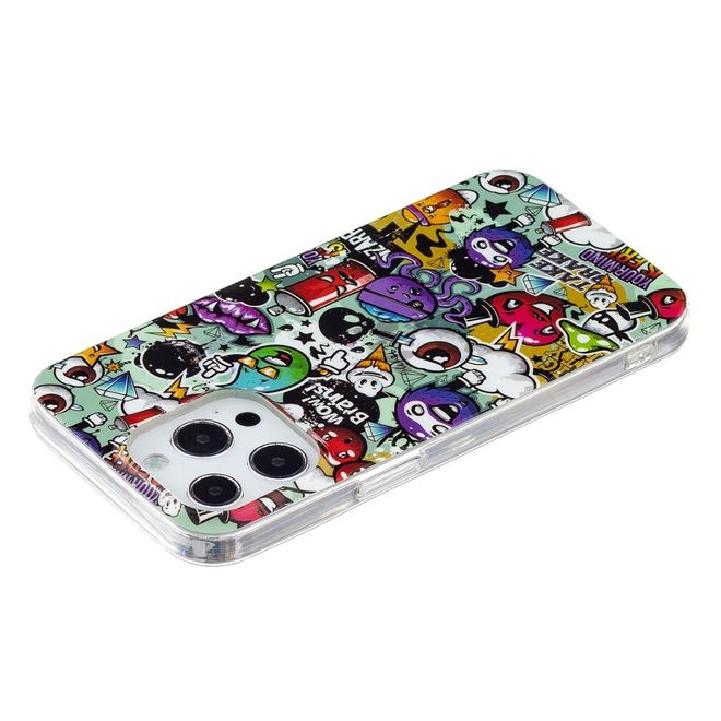 Coque pour iPhone 14 Pro - Coque lumineuse - Coque souple en plastique avec images - Émojis variés
