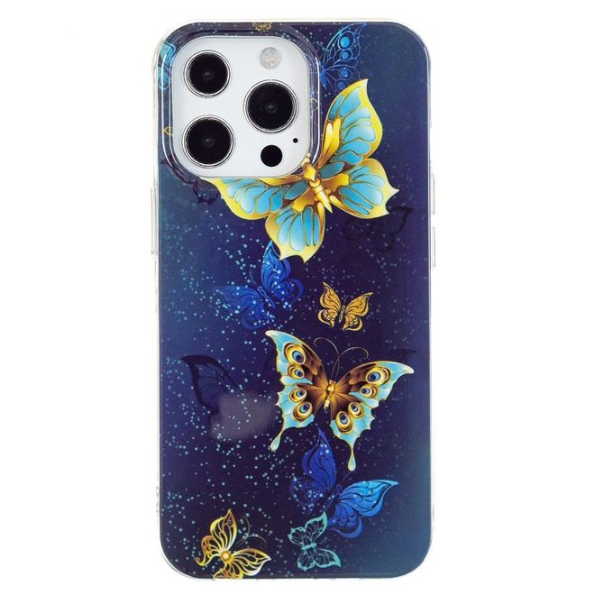 Coque pour iPhone 14 Pro - Coque lumineuse - Série Softcase Image Plastic - Papillons