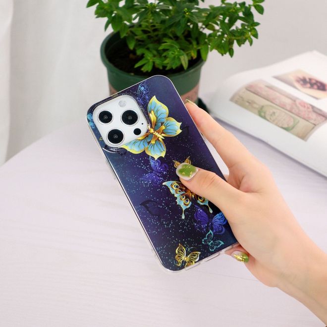 Coque pour iPhone 14 Pro - Coque lumineuse - Série Softcase Image Plastic - Papillons