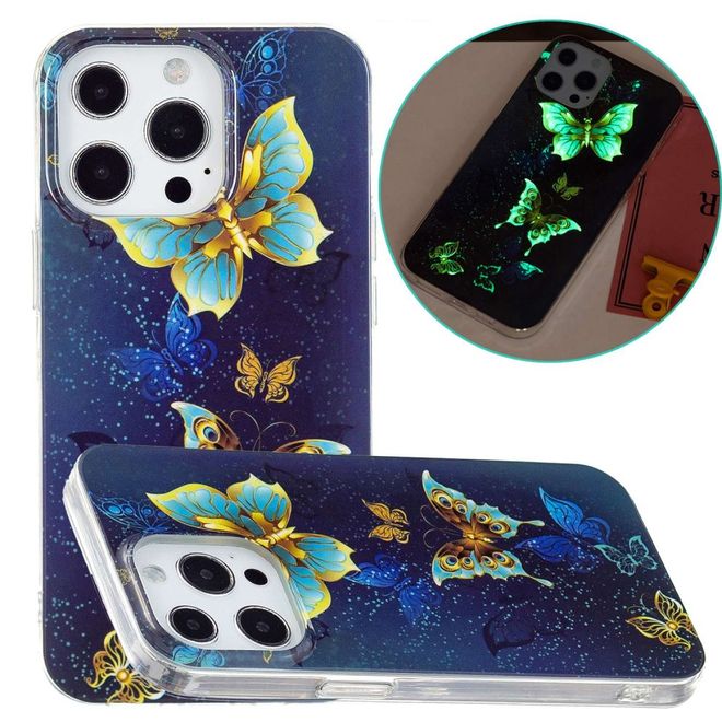 Coque pour iPhone 14 Pro - Coque lumineuse - Série Softcase Image Plastic - Papillons