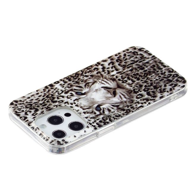iPhone 14 Pro Handyhülle - Leuchtendes Case - Softcase Image Plastik Series - Leopardenmuster & Tiger