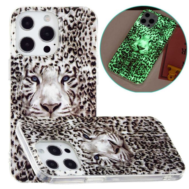 iPhone 14 Pro Handyhülle - Leuchtendes Case - Softcase Image Plastik Series - Leopardenmuster & Tiger