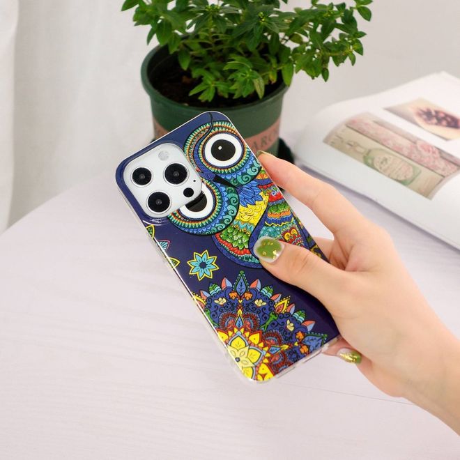 Coque pour iPhone 14 Pro Max - Coque lumineuse - Série Image Plastic - Hibou