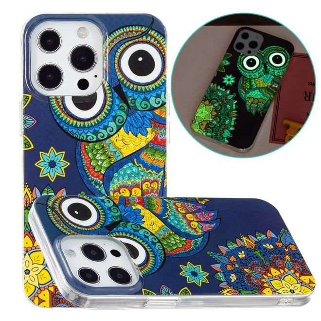 Coque pour iPhone 14 Pro Max - Coque lumineuse - Série Image Plastic - Hibou