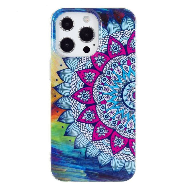 Coque pour iPhone 14 Pro Max - Coque lumineuse - Série Image Plastic - Mandala floral