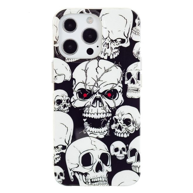 Coque pour iPhone 14 Pro Max - Coque lumineuse - Série Image Plastic - Motif crâne