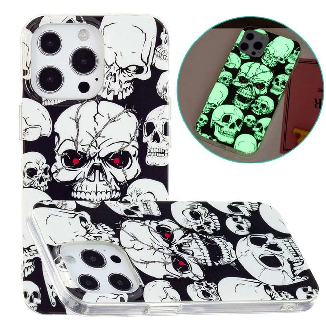 Coque pour iPhone 14 Pro Max - Coque lumineuse - Série Image Plastic - Motif crâne