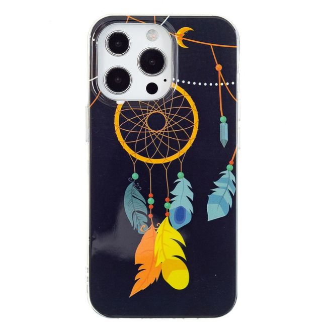 Coque pour iPhone 14 Pro Max - Coque lumineuse - Série Image Plastic - Attrape-rêves doré