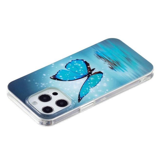 Coque pour iPhone 14 Pro Max - Coque lumineuse - Série Image Plastic - Papillon bleu