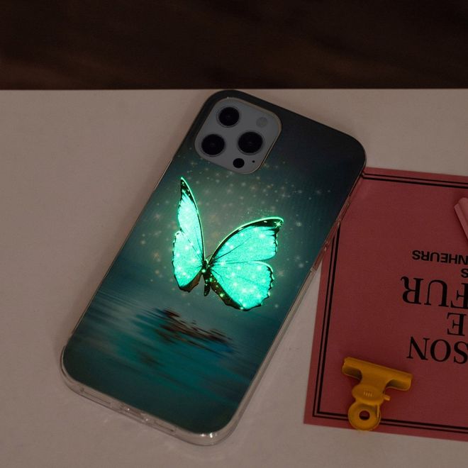 Coque pour iPhone 14 Pro Max - Coque lumineuse - Série Image Plastic - Papillon bleu