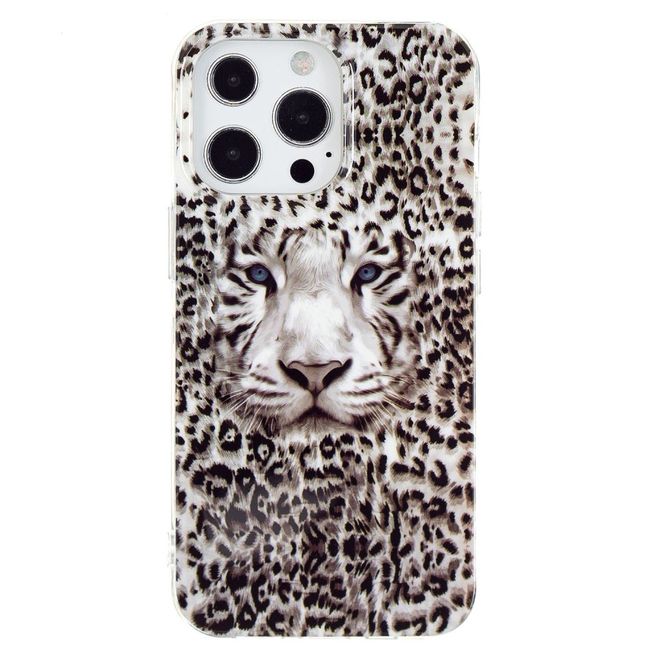 Coque pour iPhone 14 Pro Max - Coque lumineuse - Gamme Image Plastic - Motif léopard et tigre