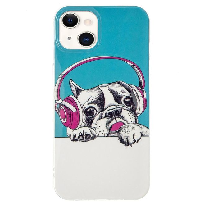 iPhone 14 Phone Case - Light-Up Case - Softcase Image Plastic Series - Dog with Headset