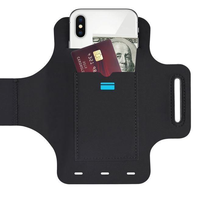 MU Sport - Universal Sport Armband für Smartphones bis 6.5" (max 160 x 85 mm) - schwarz/blau