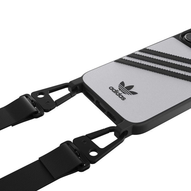 Adidas - iPhone 14 Pro Max Hülle - Kunstleder Hardcase - OR Necklace Case Series - weiss