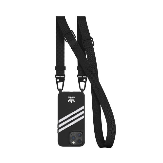 Adidas - iPhone 14 Pro Max Hülle - Kunstleder Hardcase - OR Necklace Case Series - schwarz