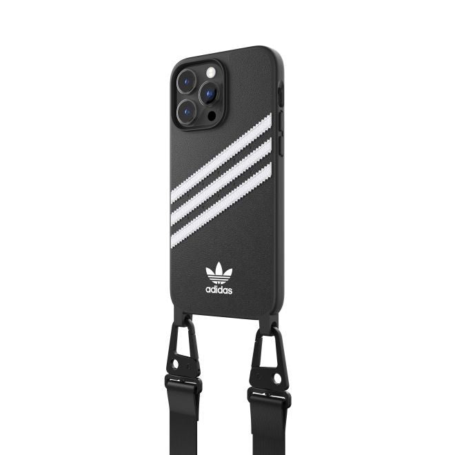 Adidas - iPhone 14 Pro Max Hülle - Kunstleder Hardcase - OR Necklace Case Series - schwarz