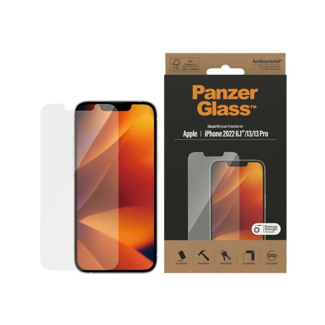 PanzerGlass - iPhone 14 Displayschutz aus gehärtetem Glas - Classic Fit (2767) - transparent