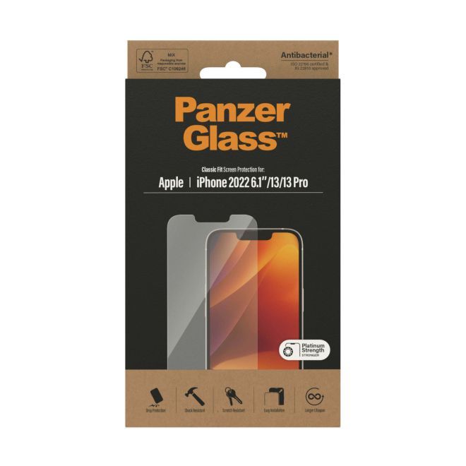 PanzerGlass - iPhone 14 Displayschutz aus gehärtetem Glas - Classic Fit (2767) - transparent