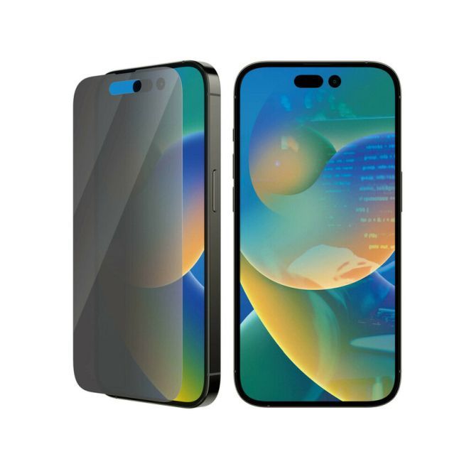 PanzerGlass - iPhone 14 Pro Displayschutz aus gehärtetem Glas - Privacy Classic Fit (P2768) - schwarz