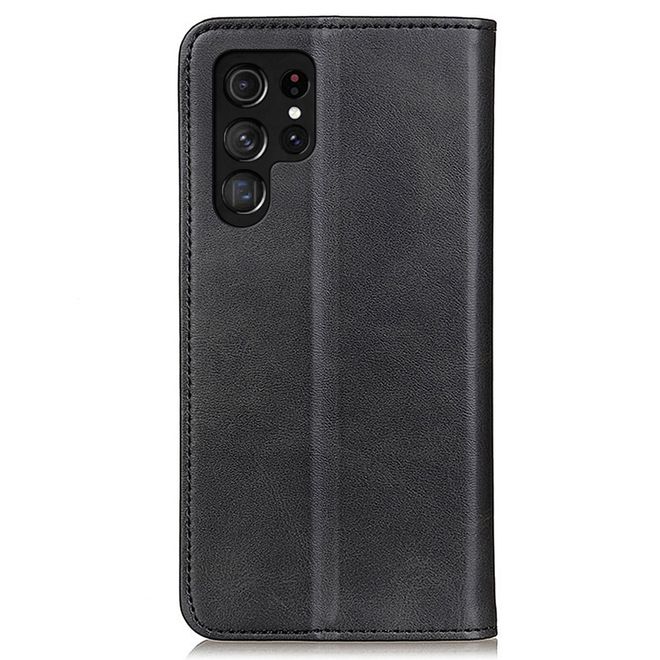 Samsung Galaxy S23 Ultra Handy Hülle - Classic V Leder Bookcover Series - schwarz