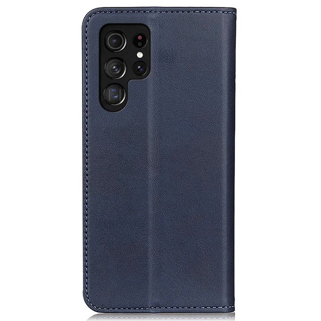 Samsung Galaxy S23 Ultra Handy Hülle - Classic V Leder Bookcover Series - blau